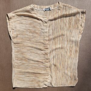 Campus Casuals Vintage Beige and Brown Striped Blouse